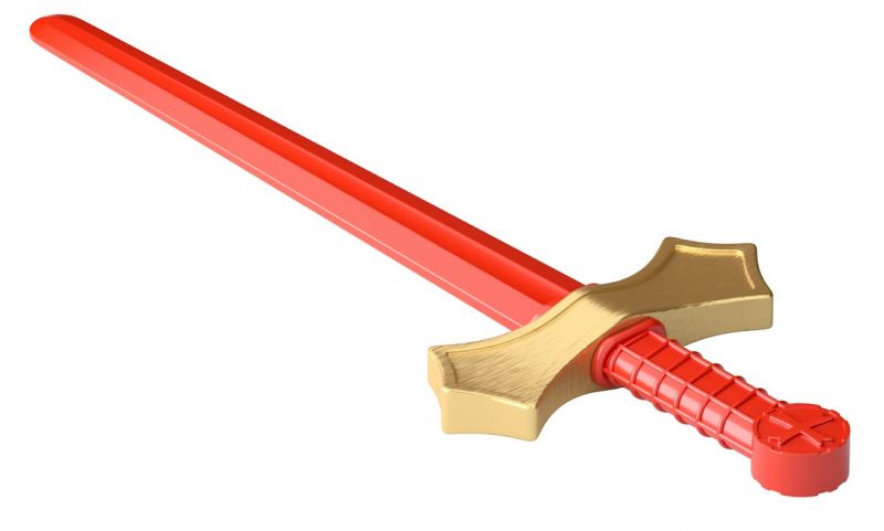 Оружие пластиковое Меч (красный с золотой гардой) - Десятое Королевство