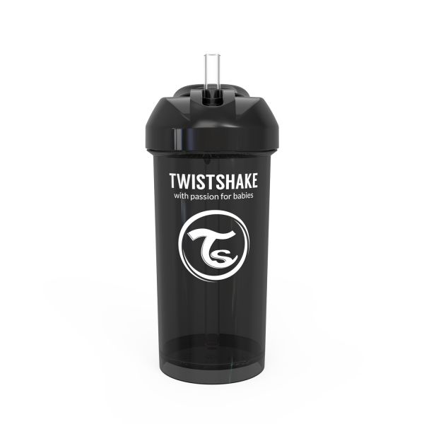 Поильник с трубочкой Twistshake (Straw Cup) 360 мл. Чёрный (Black). Возраст 6+ - Поильники Twistshake Pastel