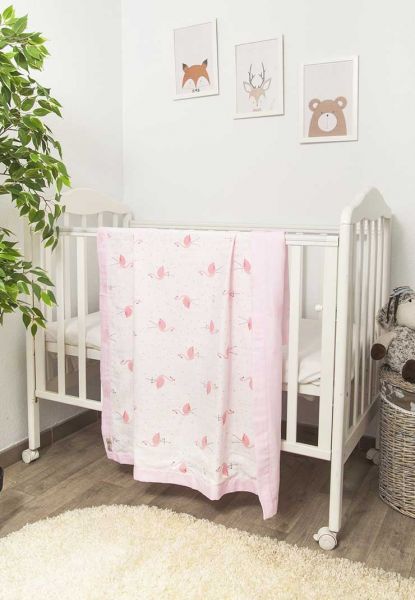 Муслиновый плед "Розовый фламинго" - Сонный гномик