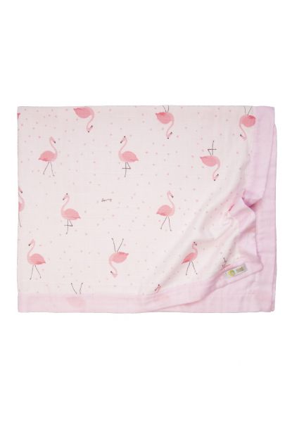 Муслиновый плед "Розовый фламинго" - Сонный гномик