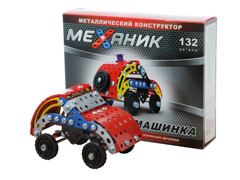 Металлический конструктор Механик «Машинка» (132 детали) - Десятое Королевство