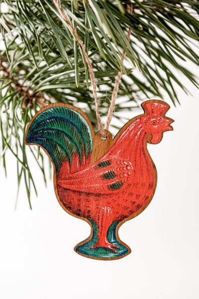 Ёлочная игрушка "Петушок" (скопинская керамика)