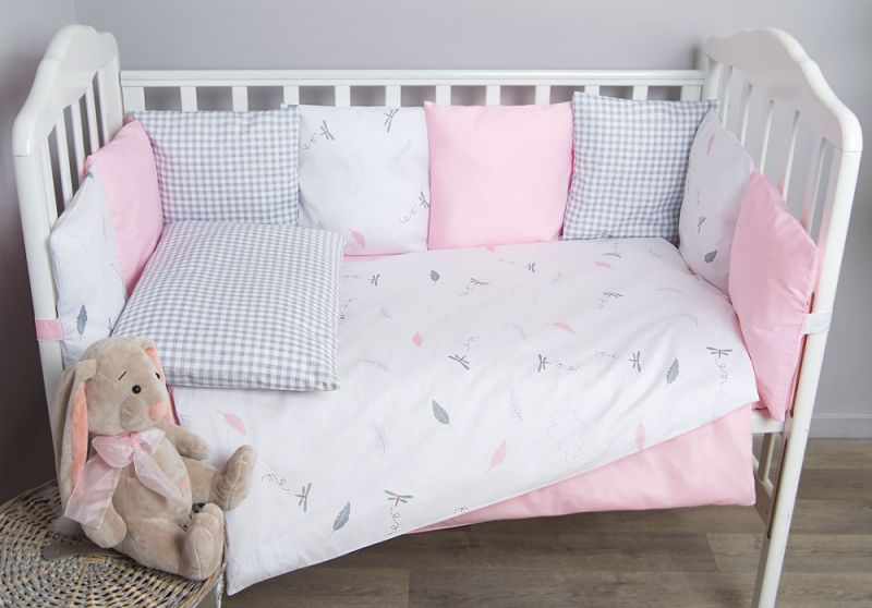 Постельное белье в кроватку с бортиками-подушками "Стрекоза-Егоза"  6 предметов - Сонный гномик