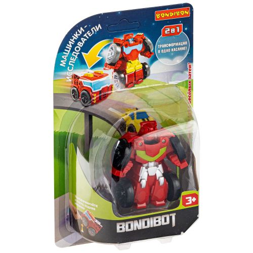 Трансформер "BONDIBOT 2в1" красный робот-спорткар исследователь, трансформация в одно касание Bondibon - BONDIBON