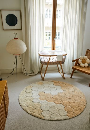 Ковер Медовые соты (золотой) d140 - Lorena Canals