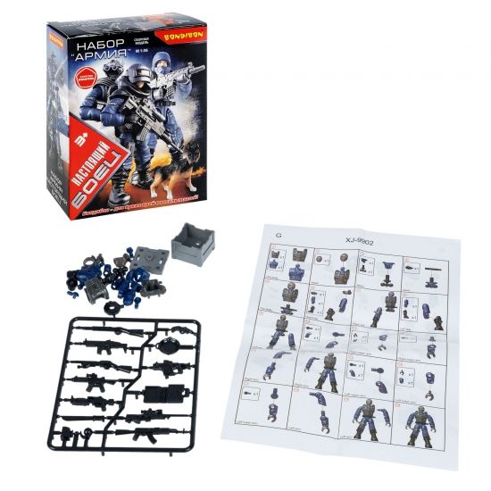 Набор игровой ФИГУРКА СОЛДАТИКА «НАСТОЯЩИЙ БОЕЦ», штурмовик с набором оружия и снаряжением, высота 6 см, Bondibon - BONDIBON