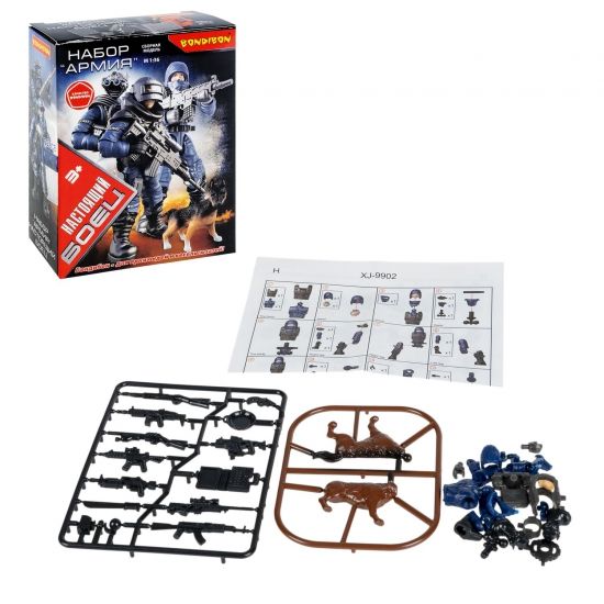 Набор игровой ФИГУРКА СОЛДАТИКА «НАСТОЯЩИЙ БОЕЦ», с собакой, набором оружия и снаряжением, высота 6 см, Bondibon - BONDIBON