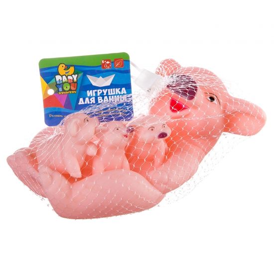 Набор игрушек для купания Bondibon Baby You "Свинья с поросятами" 4 шт. - BONDIBON