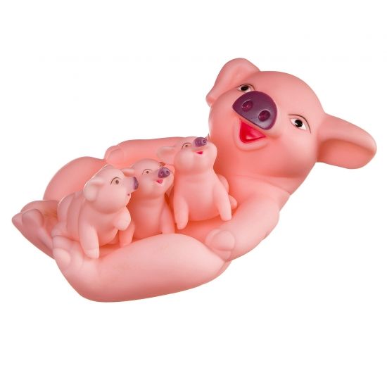 Набор игрушек для купания Bondibon Baby You "Свинья с поросятами" 4 шт. - BONDIBON