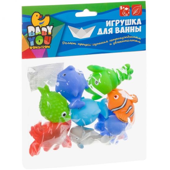 Набор игрушек для купания Bondibon Baby You "Подводный мир" 8 шт. - BONDIBON