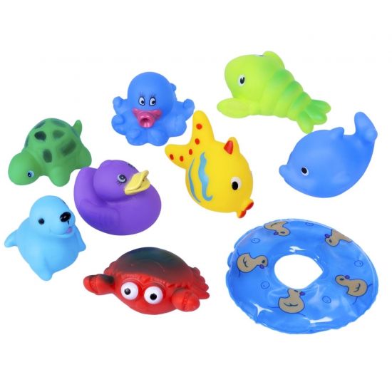 Набор игрушек для купания Bondibon Baby You "Подводный мир" с кругом 9 шт. - BONDIBON
