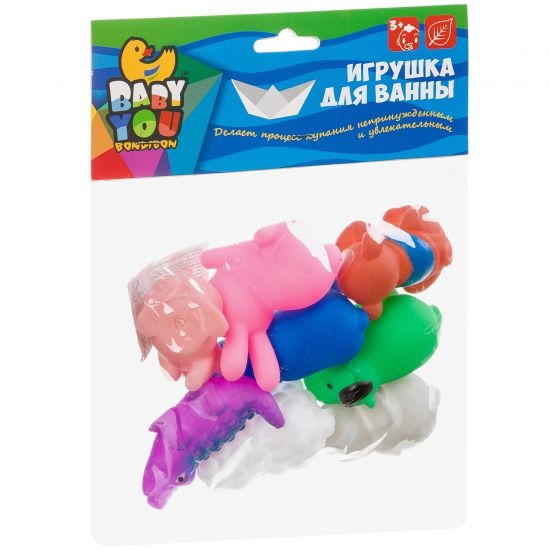 Набор игрушек для купания Bondibon Baby You "Животные" 8 шт. - BONDIBON
