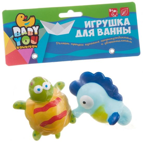 Набор игрушек для купания Bondibon Baby You "Черепаха и морской конек" - BONDIBON