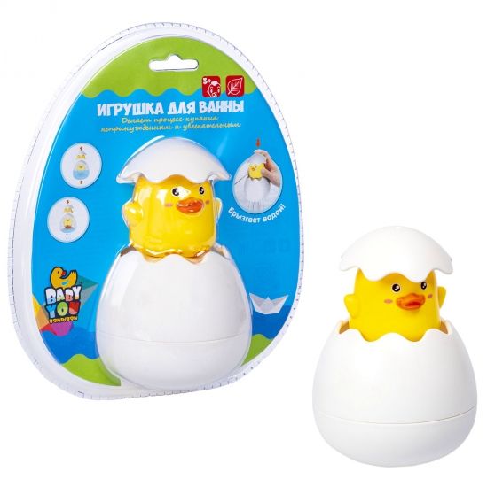 Игрушка для купания БРЫЗГАЛКА "УТЁНОК В ЯЙЦЕ" Baby you Bondibon - BONDIBON