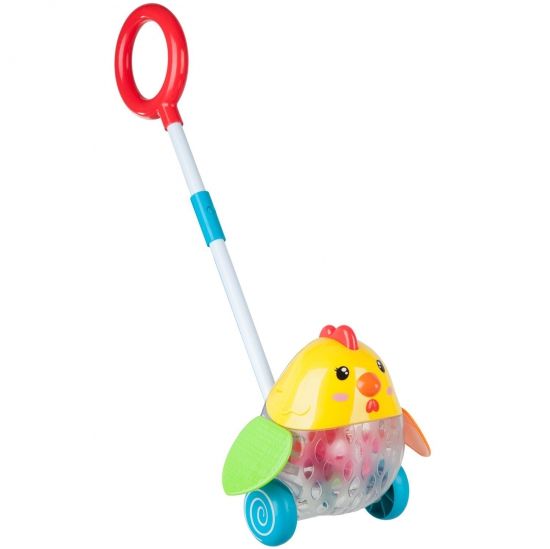 Каталка Bondibon Baby You "Курочка" с ручкой - BONDIBON