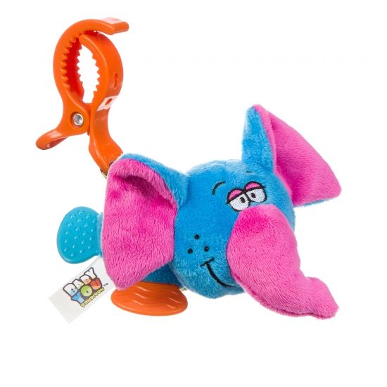 Мягкая игрушка-подвеска "СЛОН" 15см с растяжкой и прищепкой Baby You Bondibon - BONDIBON