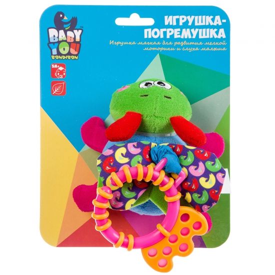 Мягкая игрушка-подвеска "СТРЕКОЗА" 11см с растяжкой и прорезывателем Baby You Bondibon - BONDIBON
