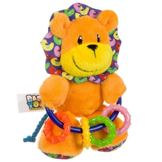Мягкая игрушка-погремушка "ЛЕВ" 15см с прорезывателями Baby You Bondibon - BONDIBON