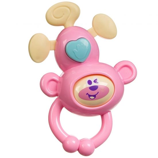 Погремушка "ОБЕЗЬЯНКА" розовая, Baby You Bondibon - BONDIBON