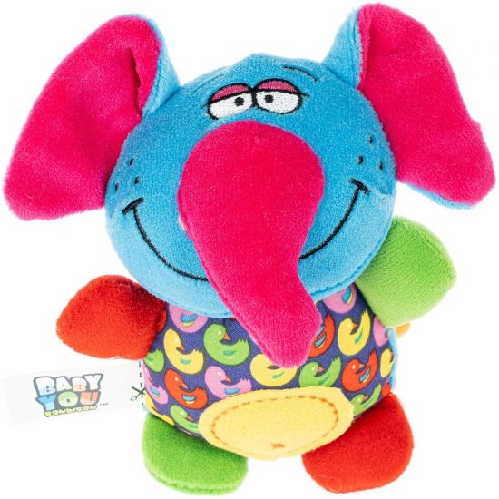 Мягкая игрушка-погремушка "СЛОН" 14см с пищалкой Baby You Bondibon - BONDIBON