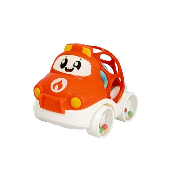 Машинка-погремушка "ПОЖАРНАЯ ОХРАНА" красная с шаром Baby You Bondibon - BONDIBON