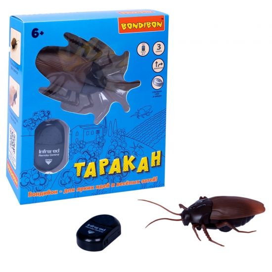 Игрушка на пульте управления "ТАРАКАН", светящаяся, на батарейках, 3 канала, демо режим, Bondibon - BONDIBON