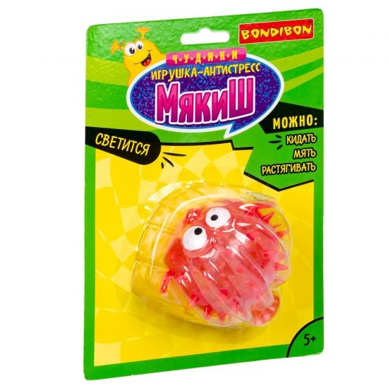 Игрушка-антистресс Bondibon "Мякиш: Рыба-фугу" розовая - BONDIBON