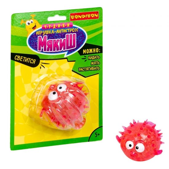 Игрушка-антистресс Bondibon "Мякиш: Рыба-фугу" розовая - BONDIBON