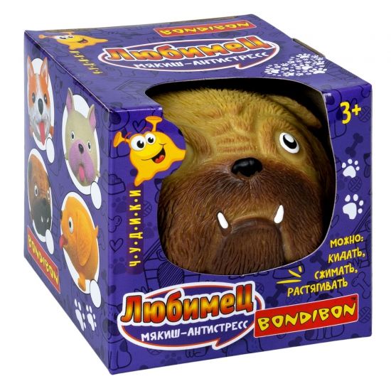 Мякиш-антистресс "ЛЮБИМЕЦ", боксер Bondibon - BONDIBON