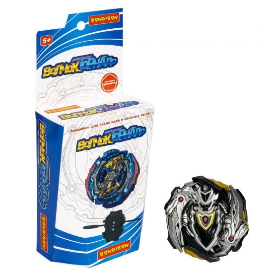 Волчок ТОРНАДО "АХИЛЛЕС" чёрно-серебристый Bondibon - BONDIBON