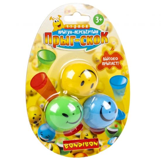 Прыгуны перевёртыши "ПРЫГ СКОК", набор из 3 игрушек Bondibon - BONDIBON