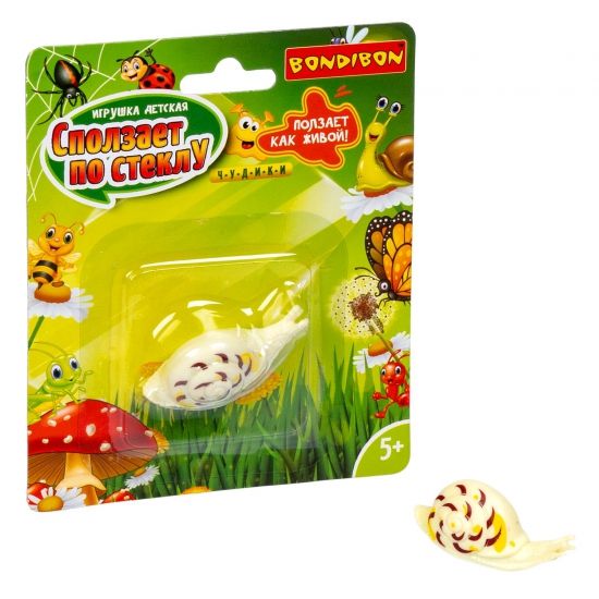 Игрушка забава  "Улитка", сползает по стеклу, Bondibon - BONDIBON