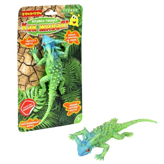 Игрушка-тянучка «КАК ЖИВАЯ!», хамелеон с сыпучим наполнителем, Bondibon - BONDIBON