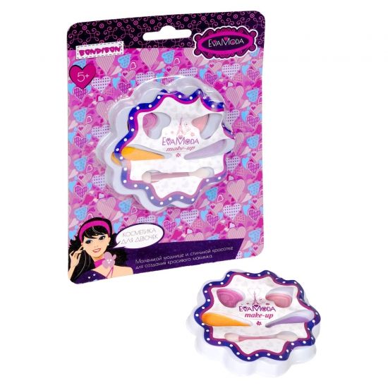 Набор детской декоративной косметики "ЦВЕТОК", палетка из 4 оттенков теней для век, Eva Moda Bondibon - BONDIBON