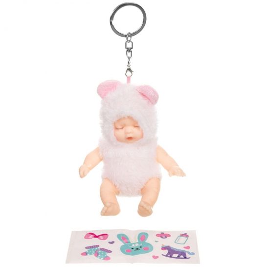 Кукла-сюрприз в леденце на палочке "БЕЛЫЙ МИШКА" с бутылочкой и наклейками, спящая Oly Bondibon - BONDIBON