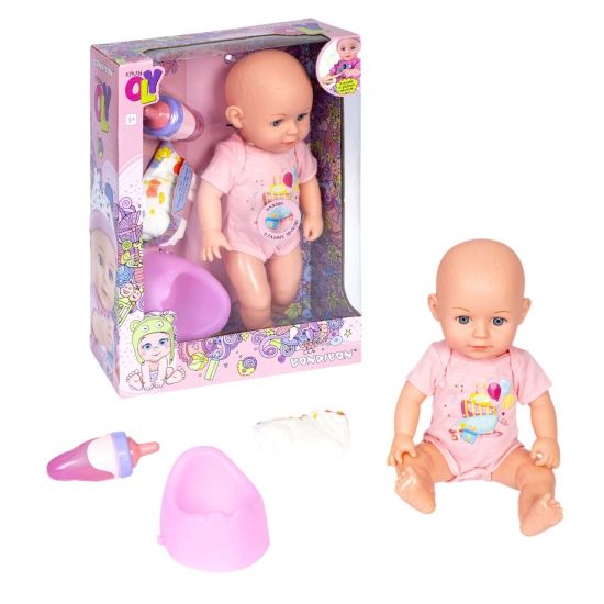 Пупс Bondibon OLY в розовом боди функциональный, со звуком и аксессуарами 36 см - BONDIBON