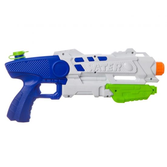 Водный пистолет с помпой бело-синий Наше Лето Bondibon - BONDIBON