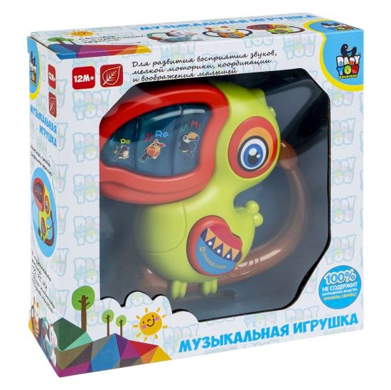 Игрушка музыкальная "ТУКАН" со светом, на батарейках, ноты, звуки животных, мелодии Baby You Bondibon - BONDIBON