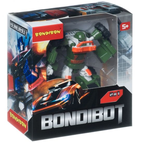 Трансформер Bondibon BONDIBOT 2 в 1 "Робот-зелёный внедорожник" - BONDIBON