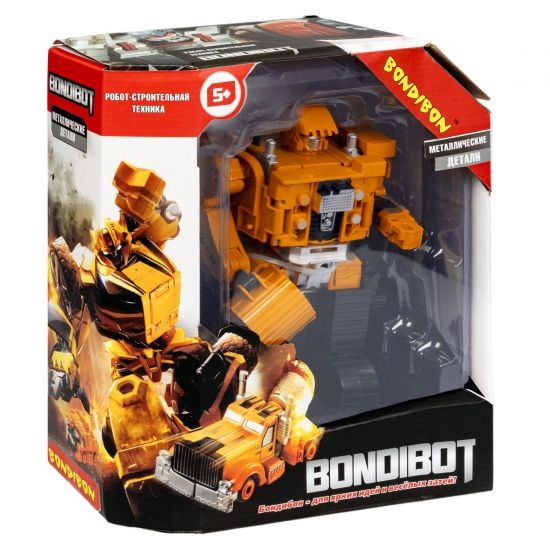 Трансформер с металлическими деталями "BONDIBOT 2в1" робот-экскаватор гусеничный Bondibon - BONDIBON