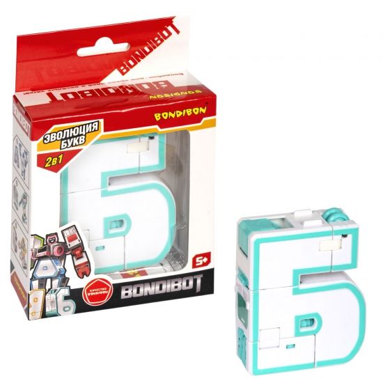 Трансформер "ЭВОЛЮЦИЯ БУКВ 2в1" буква "Б", собери большого робота BONDIBOT Bondibon - BONDIBON