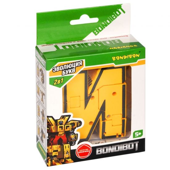 Трансформер "ЭВОЛЮЦИЯ БУКВ 2в1" буква "И", собери большого робота BONDIBOT Bondibon - BONDIBON