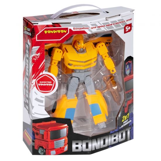 Трансформер "BONDIBOT 2в1" робот-автомобиль жёлтое такси Bondibon - BONDIBON
