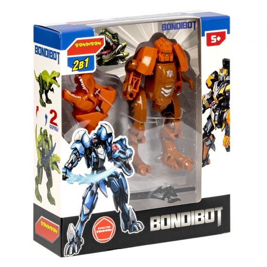 Трансформер "BONDIBOT 2в1" робот с мечом-динозавр тираннозавр Bondibon - BONDIBON