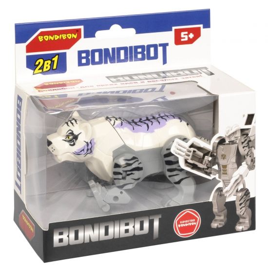 Трансформер "BONDIBOT 2в1" робот-белый тигр Bondibon - BONDIBON