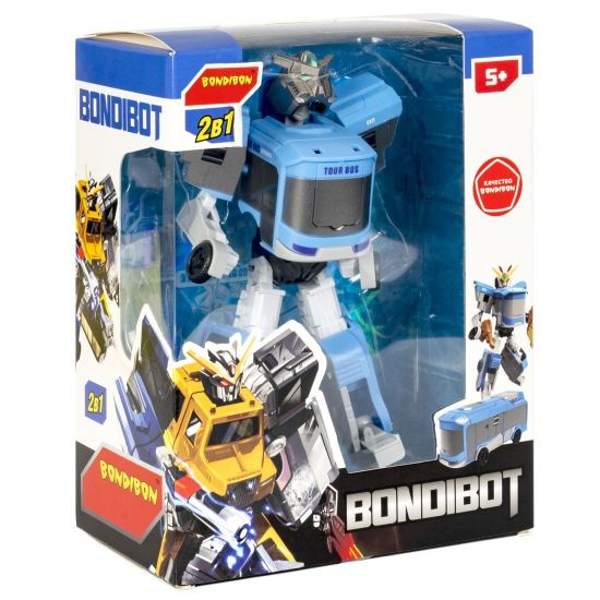 Трансформер "BONDIBOT 2в1" робот-автобус синий, собери большого робота, Bondibon - BONDIBON
