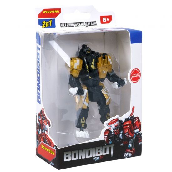 Трансформер "BONDIBOT 2 в 1", робот - лев, с металлическими деталями, собери большого робота Bondibon - BONDIBON
