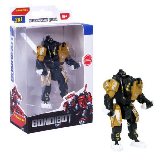 Трансформер "BONDIBOT 2 в 1", робот - лев, с металлическими деталями, собери большого робота Bondibon - BONDIBON