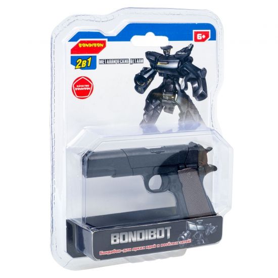 Трансформер "BONDIBOT 2 в 1" робот - пистолет Кольт М1911, с металлическими деталями, чёрный Bondibon - BONDIBON