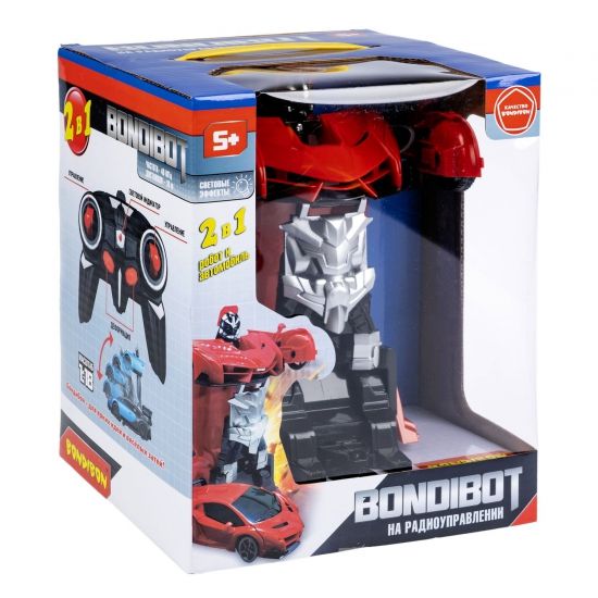Трансформер на радиоуправлении "BONDIBOT 2в1" робот- гоночный автомобиль со светом, красный, 1:18 Bondibon - BONDIBON